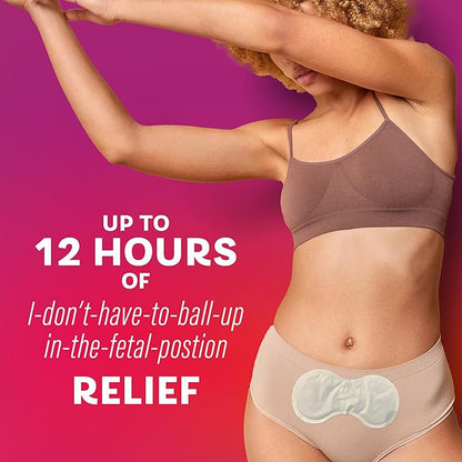 Pamprin Heat Relief Menstrual Patches for Portable Menstrual Pain Relief of Cramps and backaches, 3 Count