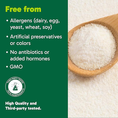 Organika Collagen Powder - for Healthy Hair, Skin, Nails, and Joints. Hydrolyzed Protein Peptides for Better Absorption- Grass-Fed, Non-GMO- Unflavoured- 2.2lbs