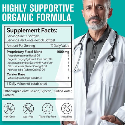 Body Deodorizing Supplement, Odor Capsules for Women and Men, Supports Menopause Body Odor Control, Fresh Breath, Supports Immunity and Digestion, Non-GMO Softgels 120 Count.