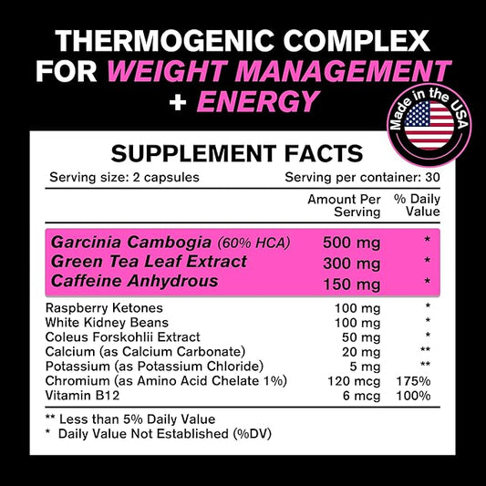 Weight Loss Pills for Women, Diet Pills for Women, The Best Fat Burners for Women, This Thermogenic Fat Burner is a Natural Appetite Suppressant & Metabolism Booster Supplement, Helps Reduce Belly Fat