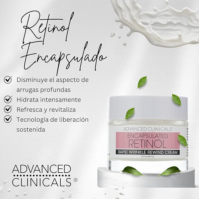 Advanced Clinicals Retinol Cream Face Moisturizer | Encapsulated Retinol Lotion For Face With Ferulic Acid + Vitamin E To Soften Appearance Of Crepey Skin & Look of Fine Lines & Wrinkles, 2.5 Fl Oz