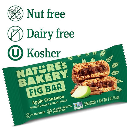 Nature's Bakery Fig Bars, Apple Cinnamon, 2 Oz, 6 Ct (Pack of 2)