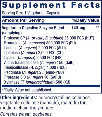 Life Extension Enhanced Super Digestive Enzymes, Supports Digestion, Comfort, digesting Plant-Based Foods, Non-GMO, Vegetarian, 60 Capsules