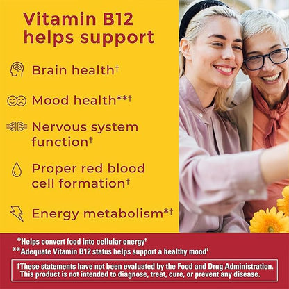 Nature Made Zero Sugar Energy Vitamin B12 Gummies 1000 mcg per Serving,B12 Vitamin,Energy Metabolism Support,Aspartame Free,110 Sugar Free Gummies,55 Day Supply,(Pack of 2)