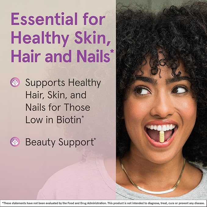 Jarrow Formulas® Biotin Ultra Strength 5000 mcg, Dietary Supplement, Hair, Skin, and Nails Support, 100 Veggie Capsules, Up to 100 Day Supply