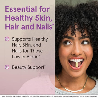 Jarrow Formulas® Biotin Ultra Strength 5000 mcg, Dietary Supplement, Hair, Skin, and Nails Support, 100 Veggie Capsules, Up to 100 Day Supply