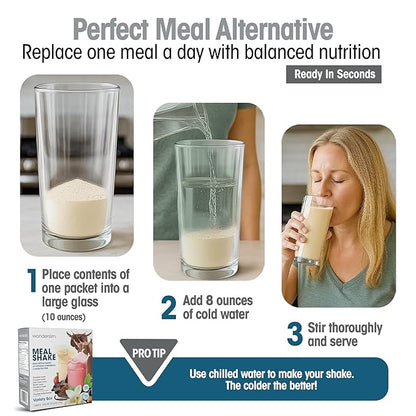 WonderSlim Meal Replacement Shake, Variety Pack, 15g Protein, 24 Vitamins & Minerals, Gluten Free (7ct)