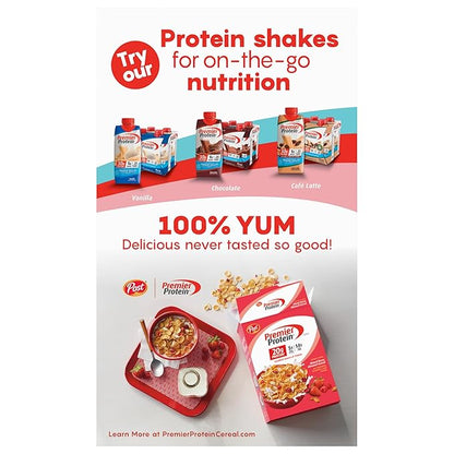 Premier Protein Chocolate Almond Cereal, Chocolatey Protein Cereal Flakes with Sliced Almonds, Contains 20g of Protein Per Serving, 9 OZ Box (Pack of 2)