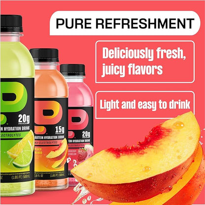 Protein2o 15g Whey Protein Infused Water,Peach Mango,16.9 Oz Bottle,(Pack of 24)