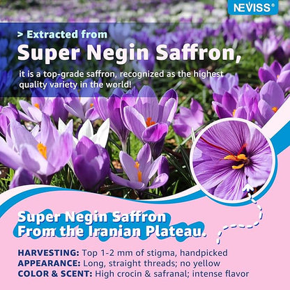 Saffron + Magnesium Glycinate+ Omega-3 - Calm Focus Gummies for Kids 4+, Saffron Extract Supplement with L-Theanine, Holy Basil, Rosemary, B6, B9, B12, D3 for Happy Mood, Cognition, ZZz, Sugar Free