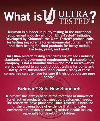 Kirkman - Yeast Aid Advanced Formula - 200 Capsules - Supports Yeast Control - Immune System Support - Hypoallergenic
