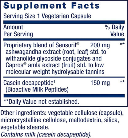 Life Extension Enhanced Sleep Without Melatonin, ashwagandha, amla, Casein Milk peptides, melatonin-Free Supplement for Sleep & Stress Support, Gluten-Free, Non-GMO, Vegetarian, 30 Capsules