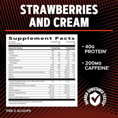 GNC AMP Wheybolic Ripped - Strawberries and Cream (22 Servings)