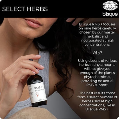 Blisque – Natural PMS Support Supplement for Period Cramps and Bloating Relief | Hormone Balance for Women | with Chasteberry | Doctor Approved | Vegan and Non-GMO | 2 Ounces | 59 Servings
