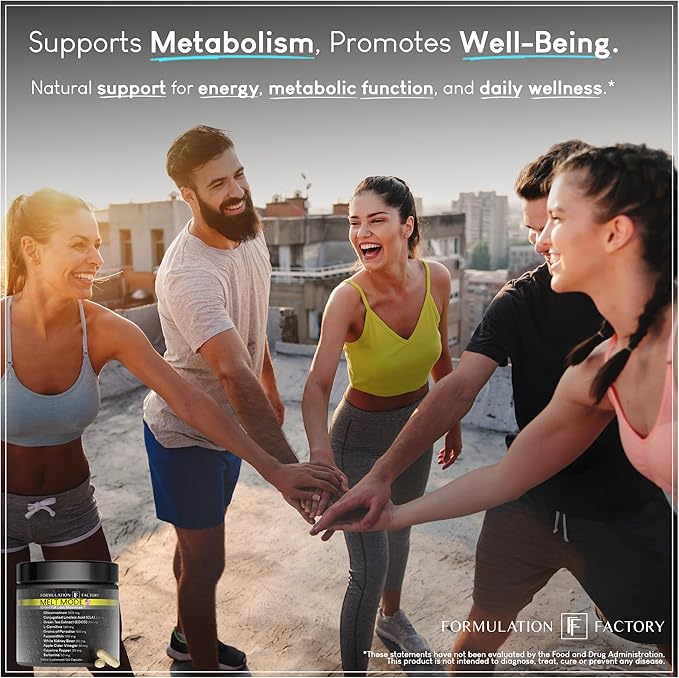 Formulation Factory Melt Mode 10-in-1 Weight Support, Metabolism Booster & Appetite Control with Green Tea, L-Carnitine, CLA, Glucomannan & More (4 Month Supply, 240 Capsules)