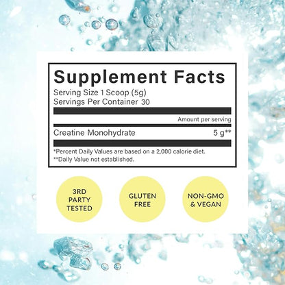 Beam Creatine Monohydrate Powder – 5g Micronized Creatine Monohydrate, Third Party Tested Creatine for Women & Men, Muscle Strength, Growth, Recovery & Cognitive Support, Unflavored, 60 Servings