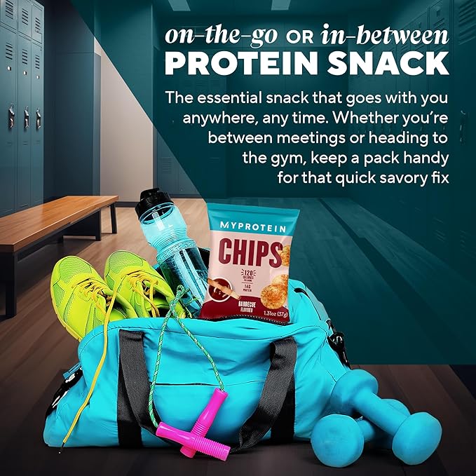 Myprotein Crunchy Protein Chips Barbecue (6 x 37g Packs), 14g High Protein Snacks, Ready-to-Eat Chips, 120 Calories Per Serving, Post Workout Crisps Treat