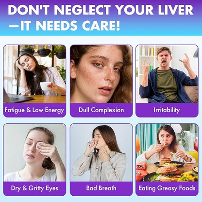 Liver Detox Cleanse & Repair Gummies - 2000mg Milk Thistle Liver Gummies, 23-in-1 Herbal with Dandelion Root, Glutathione & Turmeric- for Liver Health, Digestion & Antioxidant - Sugar Free, 60 Counts