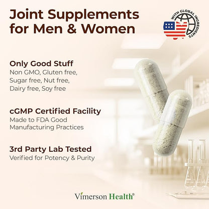 Joint Support Supplement with Glucosamine Sulfate, Hyaluronic Acid, Boswellia & MSM – Supports Joint Health, Mobility & Bone Strength – for Daily Use – FSA Eligible 2 Pack