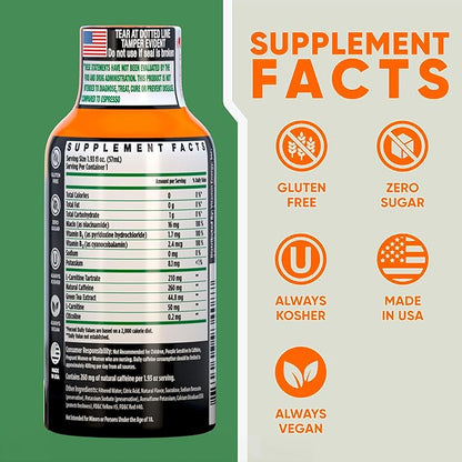 Vitamin Energy Immune+ Extra Strength Energy Shot Mango 48 Pack, 260mg Natural Caffeine, B-Vitamins, Citicoline, Green Tea, Immunity & Focus Support, Zero Sugar, Gluten-Free 1.93 fl oz