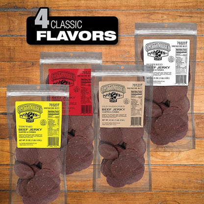 Old Trapper Peppered Double Eagle Beef Jerky, Real Wood Smoked, 10g of Protein, 1 Bag (80 Pieces), (Pack of 2)