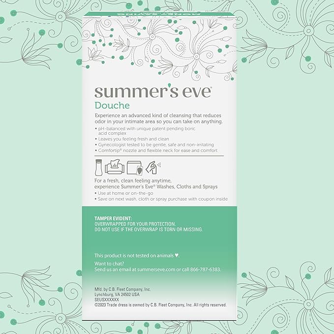 Summer's Eve Feminine Douche, Complete Clean | Odor Reduction | Boric Acid Complex | 2 Units | 4.5 oz Each