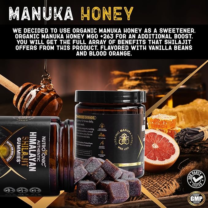Organic SHILAJIT Gummies by NutroTonic | Shilajit for Men & Women | Cane Sugar Free, Sweetened by Organic Manuka Honey | Clean Formula | Natural Fulvic & Humic Acid | 30 Healthy Gummies (6)