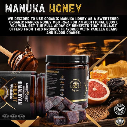 Organic SHILAJIT Gummies by NutroTonic | Shilajit for Men & Women | Cane Sugar Free, Sweetened by Organic Manuka Honey | Clean Formula | Natural Fulvic & Humic Acid | 30 Healthy Gummies (6)