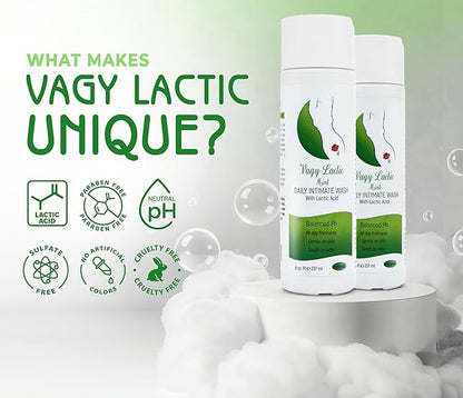 Vagy Rejuvenation Vagy Lactic Feminine Wash with Lactic Acid & Calendula – Gentle Intimate Wash Women pH Balance – Refreshing Vaginal Cleanser – 8 oz (8.1 oz, Mint)