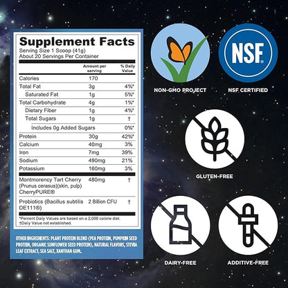 Vega Sport Vegan Protein Powder + Recovery - 30g Plant Based Protein per Serving, Vanilla, 20 Servings, 5g BCAAs, Probiotics, NSF Certified, for Shakes & Smoothies, 1.8lbs (Packaging May Vary)