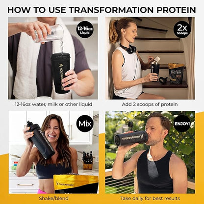 Transformation Protein Super Blend | Egg White, Collagen Peptides, and Plant Protein | 15 Billion CFU Probiotics | Digestive Enzymes | MCT Oil | Low Carb Shake for Men & Women | Variety, 10 pack