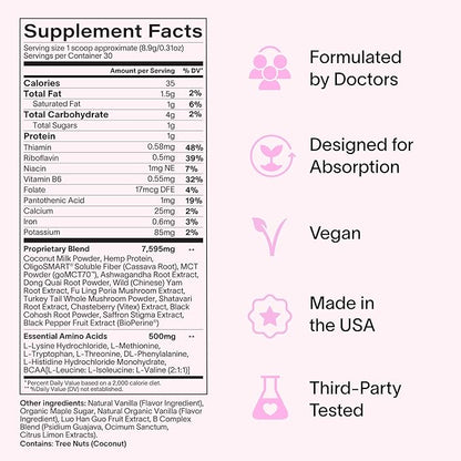 Ladywell Daily Hormone Balance Powder | Natural Cycle Support for Women | Supports Mood, Bloating, Cramps, Skin Health & Cravings with Chasteberry, B Vitamins, Ashwagandha, Saffron + | 30 Servings