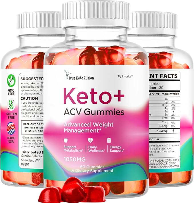 LIVORKA True Keto Fusion Gummies - True Keto Fusion, True Keto Fusion ACV Gummies 1050mg, True Keto Fusion Keto+ACV Supplement, True Keto Fusion Keto ACV Support Gummys, 60 Gummies for 1 Month