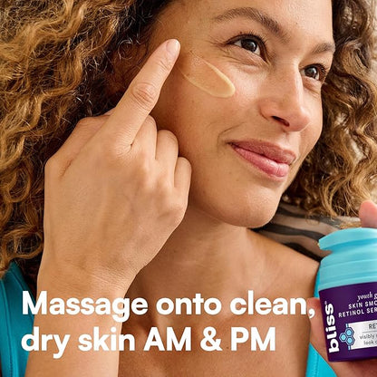 Bliss Retinol Serum Youth Got This Advanced Anti-Aging Formula - Reduces Fine Lines & Wrinkles - Dermatologist-Tested - Clinically Proven Results - Fragrance-Free & Vegan - 1 Fl Oz