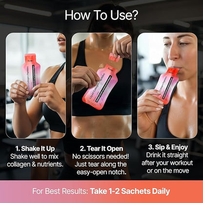 BeMe Wellness FORTIBONE Collagen Peptides - Liquid Collagen for Joint & Bone Health with 10,000mg FORTIBONE & FORTIGEL - Ready to Drink Sachets, Backed by Clinical Studies, Bone Density - 15 Servings