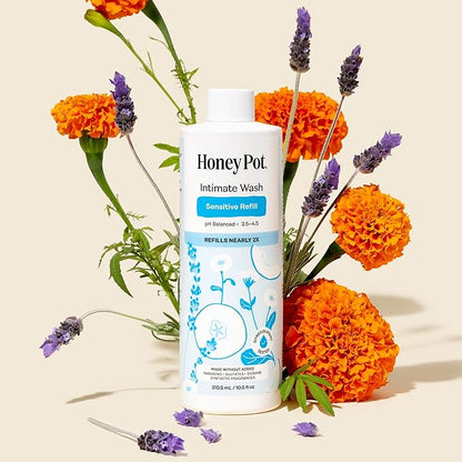 Honey Pot - Sensitive Feminine Wash - Herbal Infused - PH Balanced Plant Based Natural Hygiene Products - 10.50 Fluid Oz