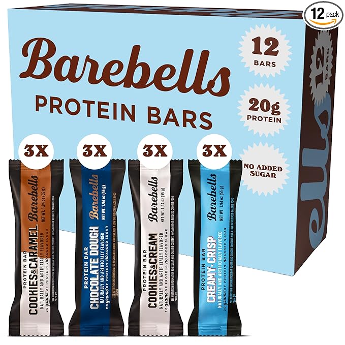 Barebells Protein Bars People's Choice Variety Pack – 12 Bars, Nutritious Snacks with 20g of High Protein - Chocolate Treat with 1g of Total Sugars - Perfect on The Go Breakfast Bars