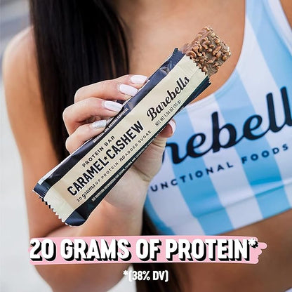Barebells Protein Bars Caramel Cashew - 12 Count, Pack of 2 - Protein Snacks with 20g of High Protein - Chocolate Protein Bar with 1g of Total Sugars - Perfect on The Go Protein Snack & Breakfast Bar