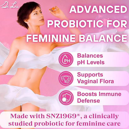Dr. Lu Happy Girl Feminine Balance Gummies | Pineapple Gummies for Women pH Balance with Probiotics & Immune Support | Delicious & Naturally Flavored, Sugar-Free, Vegan - 60 Count