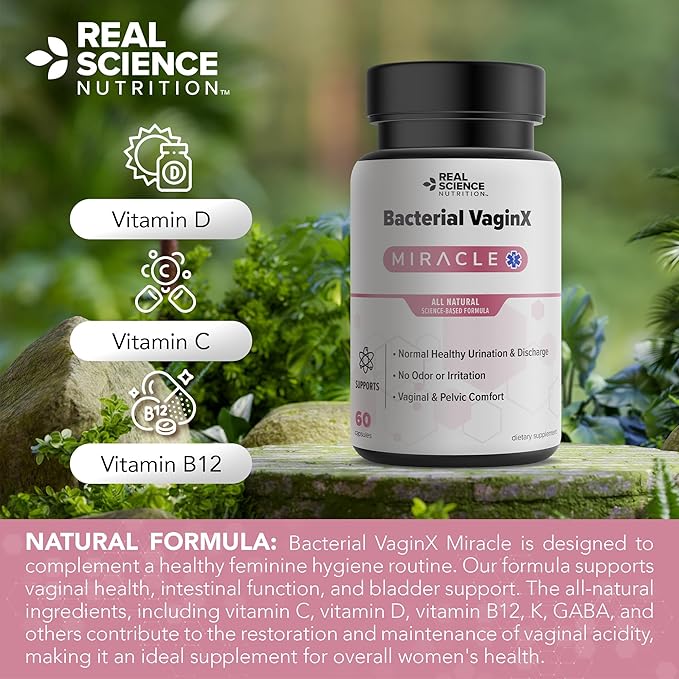 Offers Bacterial VaginX Miracle - Nitric Oxide Enhanced Formulated for Womens Vaginal Health & pH Balance Complex, Natural BV Treatment & Yeast Infection, 60 Capsules