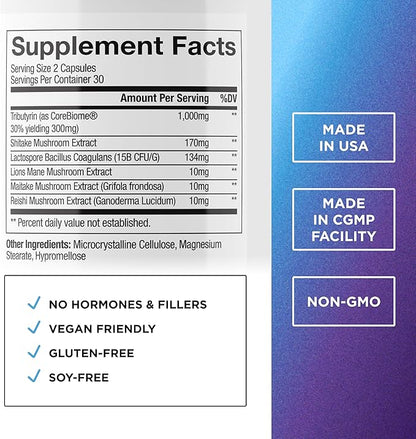 DR. EMIL NUTRITION Women & Men Total Gut Health Complex | Prebiotic + Probiotic + Postbiotic Gut Health Supplements | Probiotics Digestive Health & Gut Health | 60 Capsules