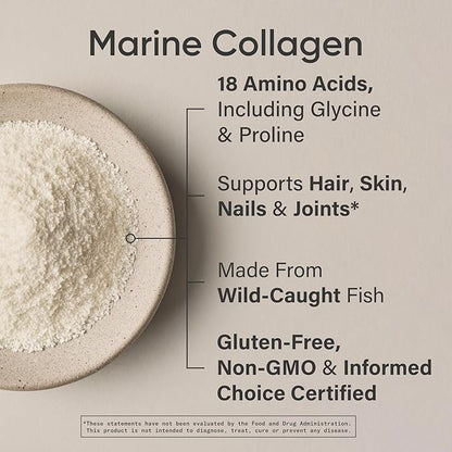 Sports Research Marine Collagen Peptides Powder - Sourced from Wild-Caught Fish, Pescatarian Friendly, Keto Certified & Non-GMO Tested - Easy to Mix in Water or Juice! (34 Servings)