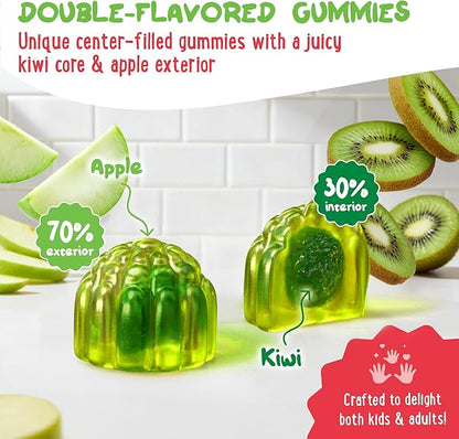 Center-Filled Magnesium Glycinate Gummies 400MG - High Absorption for Kids, Teens & Adults - Supplement for Sleep, Calm & Muscle Relaxation with B6 & D3 - Gluten Free & Vegan Friendly - 60 Count
