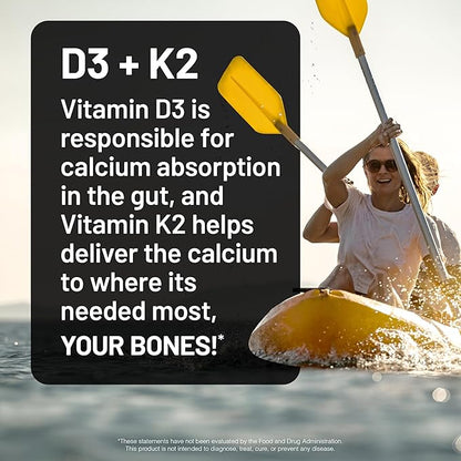 NatureWise Vitamin D3 4000IU + K2 (MK7) 100mcg with Organic Extra Virgin Coconut Oil - Supports Calcium Absorption, Bone & Immune Health - Non-GMO, Soy & Gluten-Free - 90 Softgels[3-Month Supply]