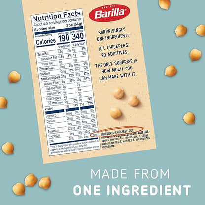Barilla Chickpea Rotini Pasta, 8.8 oz - Vegan, Gluten Free, Non GMO & Kosher - Made with Plant Based Protein