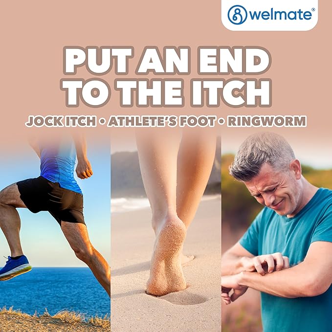 WELMATE Clotrimazole 1% Antifungal Topical Solution, 0.33 fl oz (10mL) – Athlete’s Foot, Jock Itch & Ringworm Treatment, Greaseless, Non-Staining, Fast Relief for Itchy, Cracked, Dry Skin