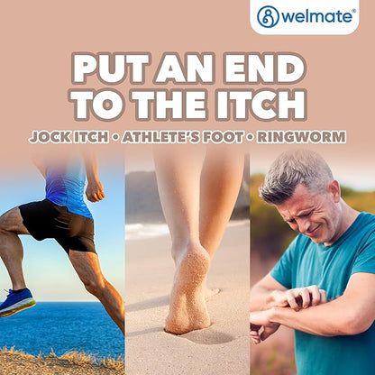 WELMATE Clotrimazole 1% Antifungal Topical Solution, 0.33 fl oz (10mL) – Athlete’s Foot, Jock Itch & Ringworm Treatment, Greaseless, Non-Staining, Fast Relief for Itchy, Cracked, Dry Skin