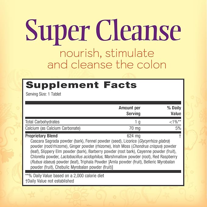 Nature’s Secret Super Cleanse - Extra Strength Colon Cleanse with 14 Herbs & Probiotic Support - Promotes Gut Health Detox Cleanse & Digestive Support Gentle Elimination Formula - 100 Tablets (3 Pack)