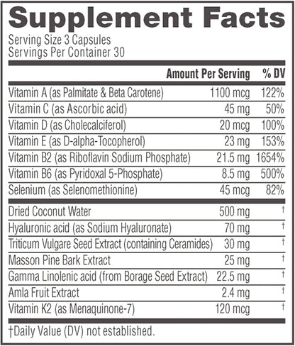 NeoCell Glow Matrix With Hyaluronic Acid Capsules, Essential Lubricant, Supports Tissue Hydration, Gluten Free, Unflavored, 90 Count, 1 Bottle