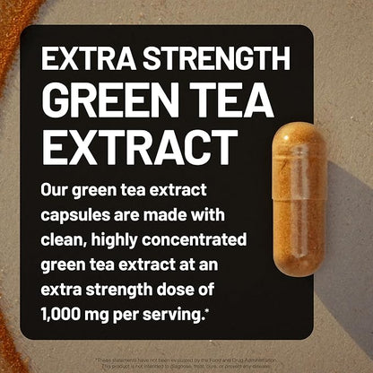 NatureWise Green Tea Extract Capsules 1000 mg - 50% EGCG & 98% Polyphenols - Extra Strength Green Tea Pills - Antioxidants for Heart Health & Energy - Vegan, Non-GMO - 60 Count[30-Day Supply]